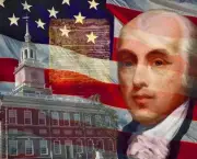 James Madison with flag