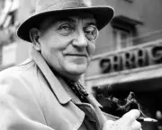 1950s --- Fritz Lang, Austrian-American film director and producer, wearing his habitual monocle.  --- Image by © Heinz-Juergen Goettert/dpa/Corbis