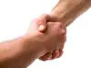 Handshake on white background