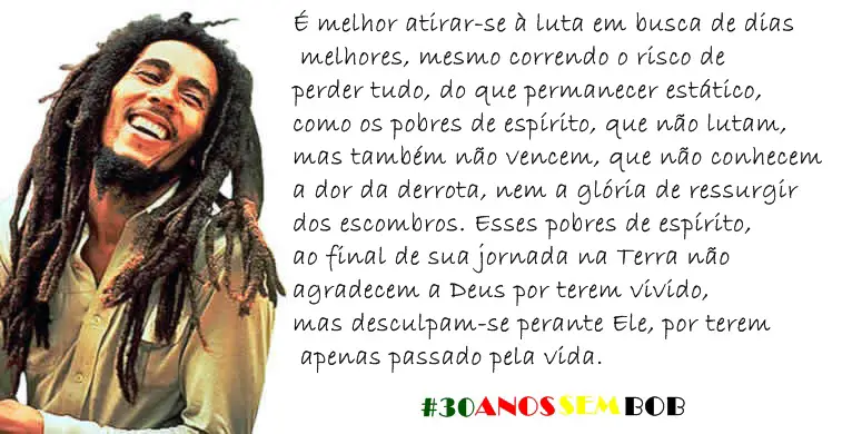 Frases Curtas do Bob Marley | Mensagens - Cultura Mix